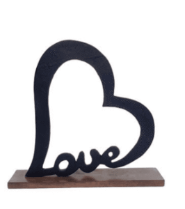 מעמד שולחני לב LOVE מתכת צבע שחור 38סמ 606751
