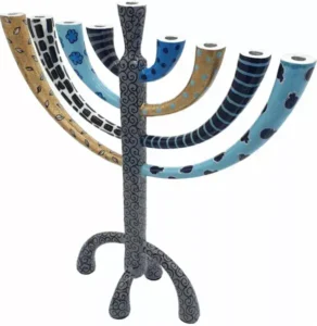 חנוכיה זרועות קלאסית כחול 9206 30X30 ס"מ