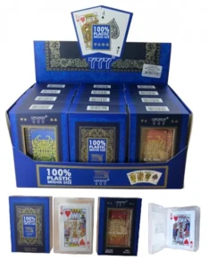 זוג קלפים 100% פלסטיק בקופסה נפתחת 7175