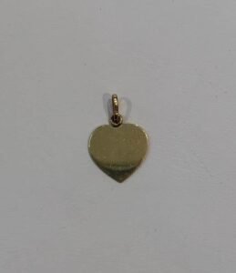 תליון זהב צהוב 14K צורת לב חלק